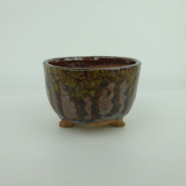 盆栽鉢 ゆうき祥石 小鉢 長辺 約 8.3cm 丸鉢 釉薬 観賞用  新品 w1198412765