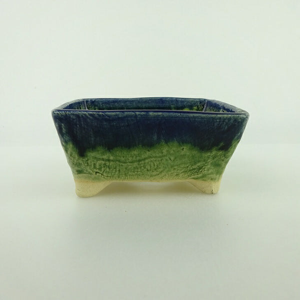 盆栽鉢 ゆうき祥石 小鉢 長辺 約 8.8cm 長方鉢 釉薬 観賞用  新品 n1198412267