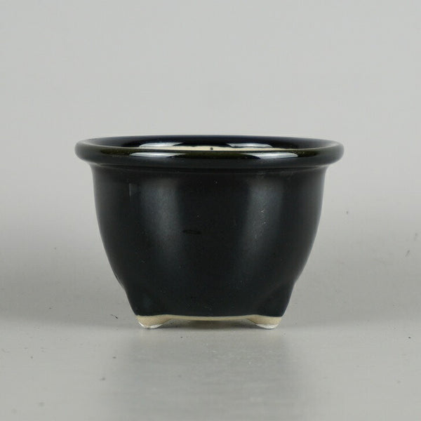 盆栽鉢 落款なし 小鉢 長辺 約 8.5cm 丸鉢 外縁 釉薬  新品 h1198429204