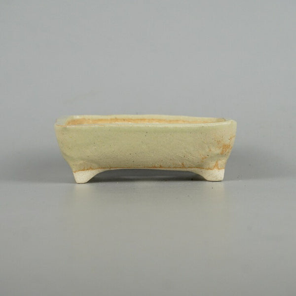 盆栽鉢 ゆうき祥石 小型 約11.5cm 長方鉢 白釉 釉薬  新品 p1198412696