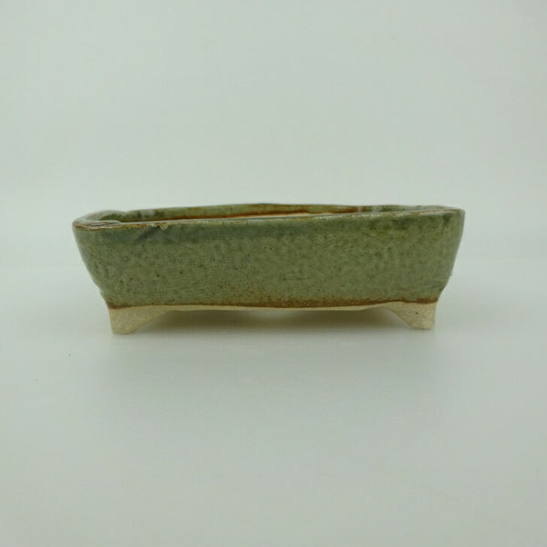 盆栽鉢 ゆうき祥石 小型 長辺 約 13.4cm 長方鉢 釉薬 観賞用  新品 n1198408336