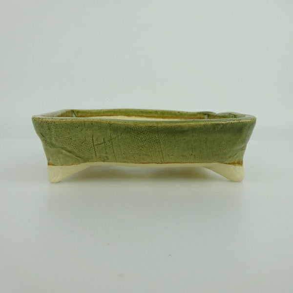 盆栽鉢 ゆうき祥石 小型 長辺 約 11.2cm 長方鉢 釉薬  新品 c1198410816