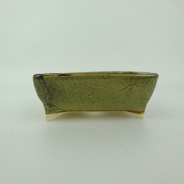 盆栽鉢 ゆうき祥石 小型 長辺 約 11.5cm 長方鉢 釉薬 観賞用  新品 s1198413928