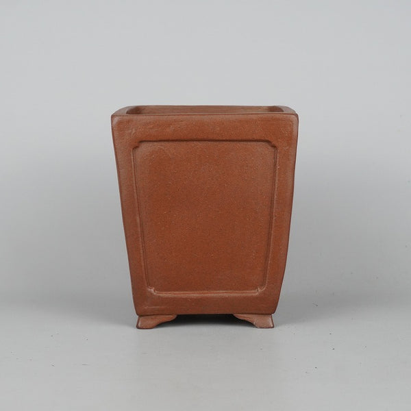 盆栽鉢 常滑 柴勝 小型 高さ 約 12.5cm 正方鉢 額入 懸崖 泥物  新品 b1198421023