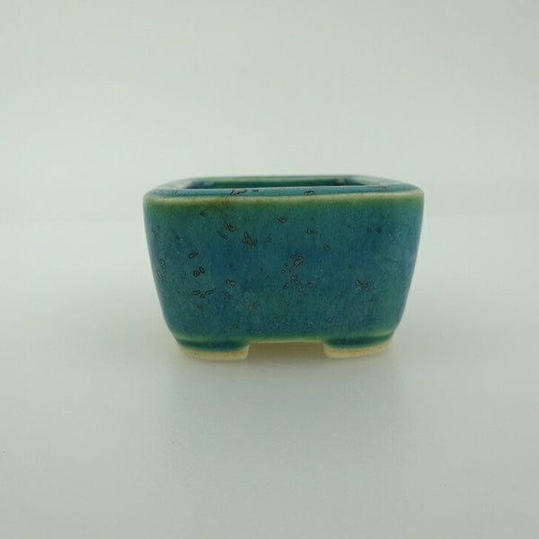 盆栽鉢 青香 豆鉢 長辺 約4.4cm 正方鉢 釉薬 k1198406643