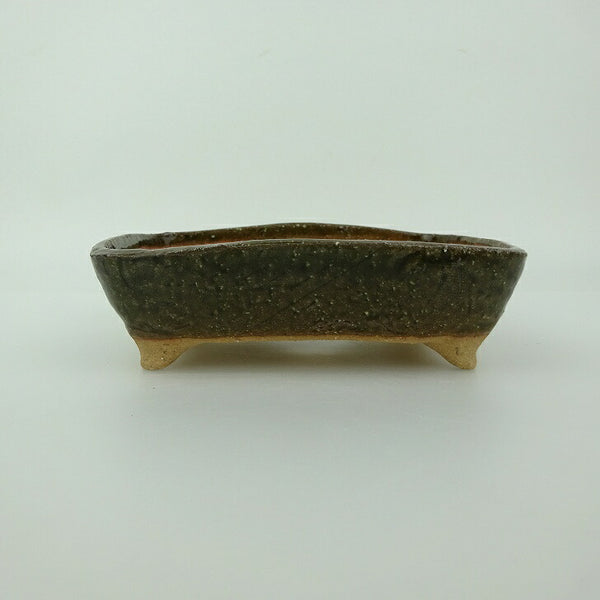 盆栽鉢 ゆうき祥石 小型 長辺 約 13.8cm 長方鉢 釉薬 観賞用  新品 d1198428105