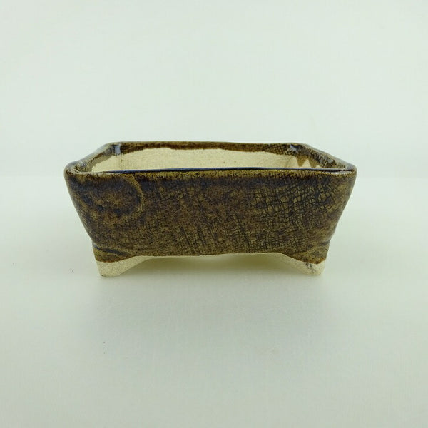 盆栽鉢 ゆうき祥石 小鉢 長辺 約 8cm 長方鉢 釉薬 観賞用  新品 d1198428151