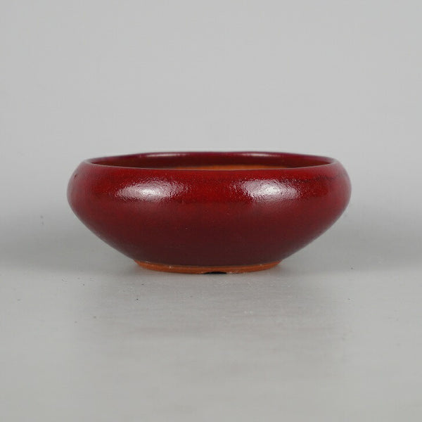 盆栽鉢 燿山窯 英明 小型 長辺 約 12cm 丸鉢 釉薬  新品 n1198413355