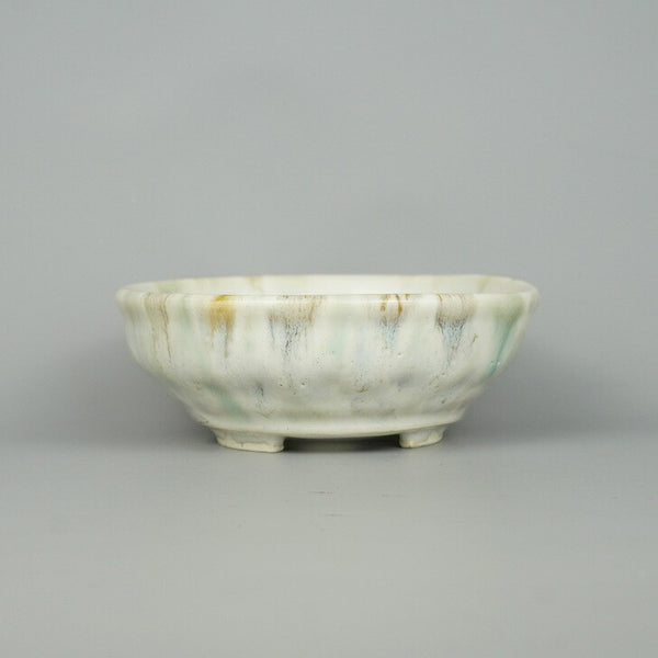 盆栽鉢 角田 なお 小型 長辺 約13.7cm 丸鉢 釉薬  新品 g1198415738