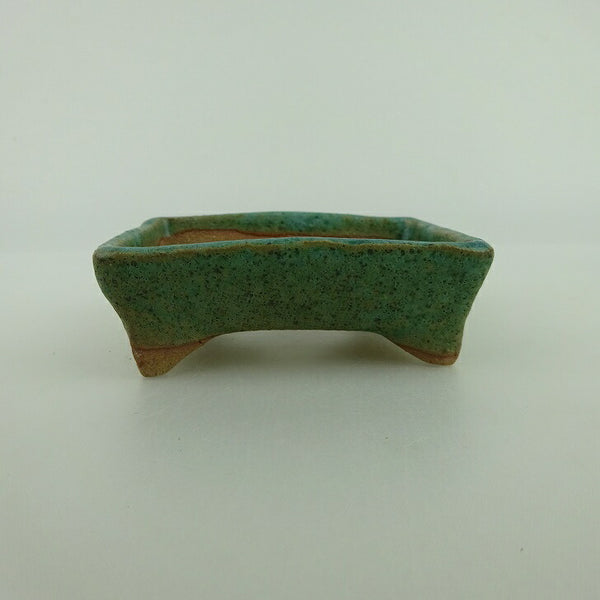 盆栽鉢 ゆうき祥石 小鉢 長辺 約 7.8cm 長方鉢 釉薬 観賞用  新品 k1198412314