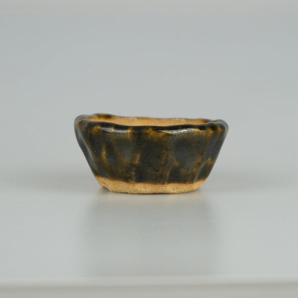 盆栽鉢 呂山 小鉢 長辺 約 7cm 丸鉢 釉薬  新品 g1198419632