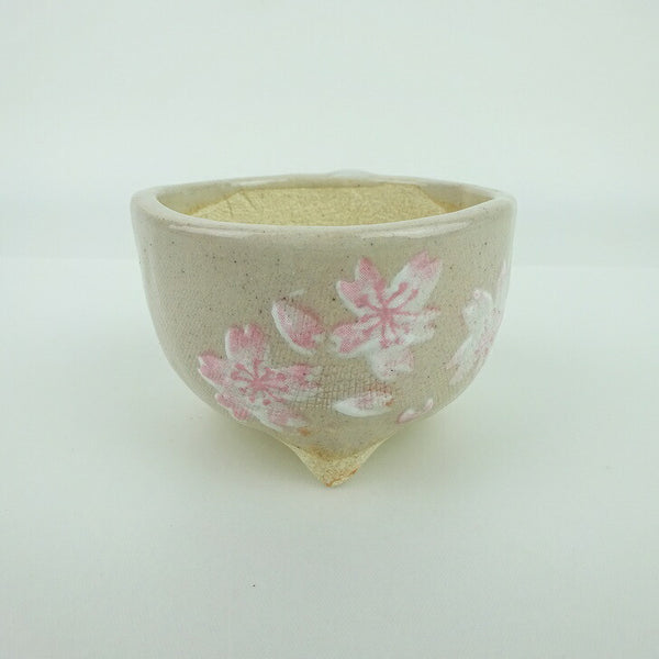 盆栽鉢 ゆうき祥石 小鉢 長辺 約 6.9cm 丸鉢 プリント 絵鉢 桜 サクラ さくら 釉薬 観賞用  新品 e1198413665