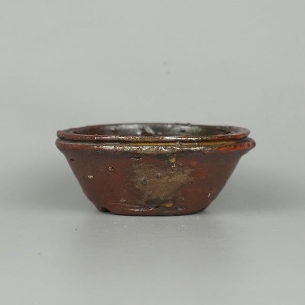 盆栽鉢 光 小鉢 長辺 約7cm 丸鉢 泥物  新品 1198407110