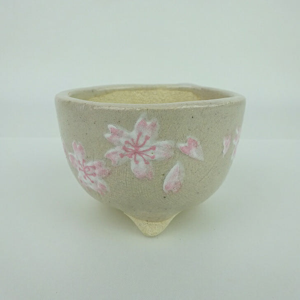 盆栽鉢 ゆうき祥石 小鉢 長辺 約 7cm 丸鉢 プリント 絵鉢 桜 サクラ さくら 釉薬 観賞用  新品 d1198419892