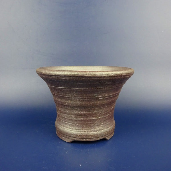 盆栽鉢 角田 なお 小型 長辺 約10cm 丸鉢 切足 泥鉢  新品 s1198418104