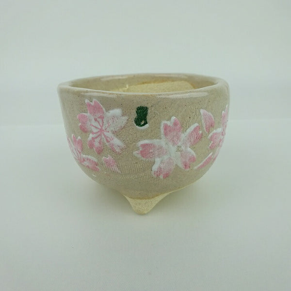 盆栽鉢 ゆうき祥石 小鉢 長辺 約 7cm 丸鉢 プリント 絵鉢 桜 サクラ さくら 釉薬 観賞用  新品 h1198428509