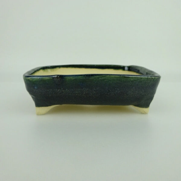 盆栽鉢 ゆうき祥石 小型 長辺 約 13.5cm 長方鉢 釉薬  新品 x1198412673