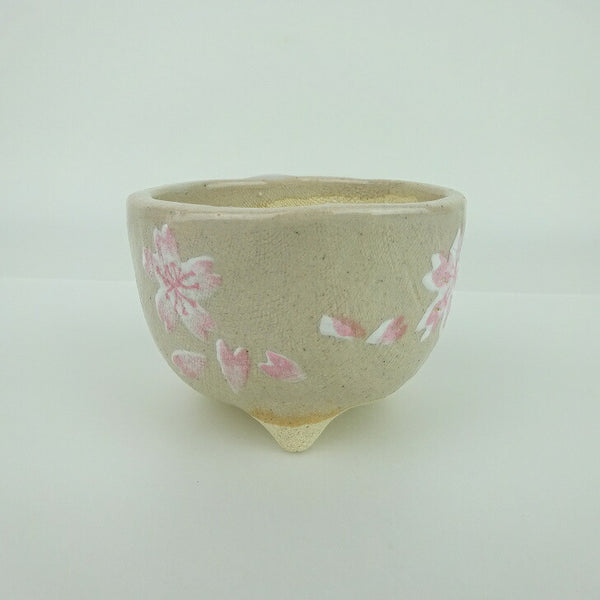 盆栽鉢 ゆうき祥石 小鉢 長辺 約 6.9cm 丸鉢 プリント 絵鉢 桜 サクラ さくら 釉薬 観賞用  新品 t1198410871
