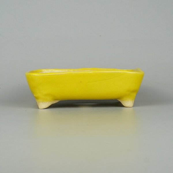 盆栽鉢 ゆうき祥石 小型 長辺 約13.8cm 長方鉢 釉薬  新品 j1198419751