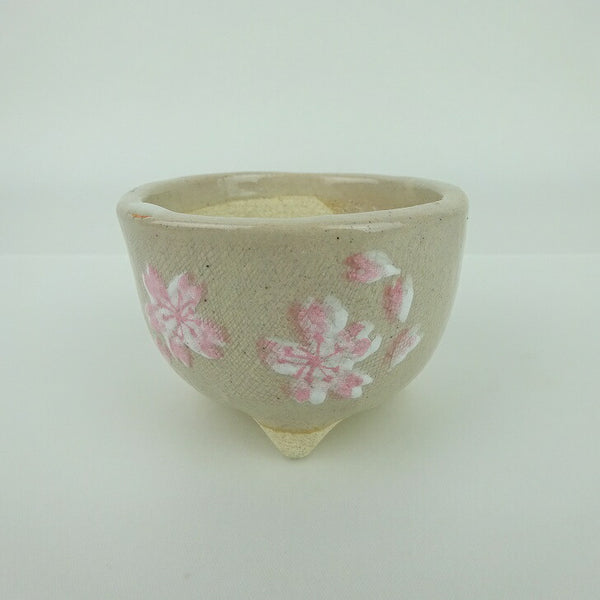 盆栽鉢 ゆうき祥石 小鉢 長辺 約 7.2cm 丸鉢 プリント 絵鉢 桜 サクラ さくら 釉薬 観賞用  新品 p1198415089