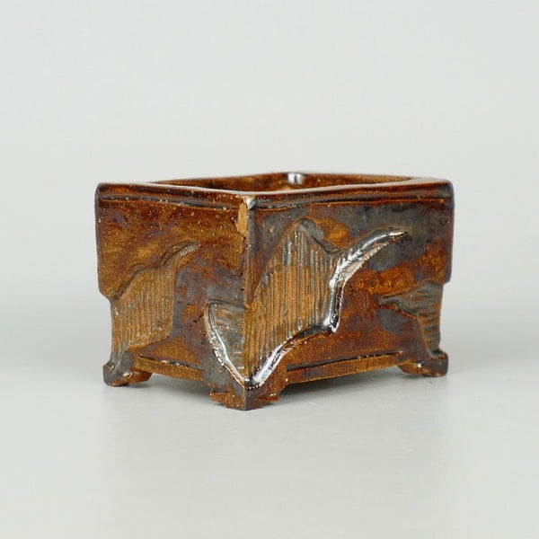 盆栽鉢 陶工房ヒラシマ HY 平島 安夫 小鉢 長辺 約7cm 長方鉢  新品 s1198417509