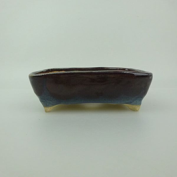盆栽鉢 ゆうき祥石 小型 長辺 約 14cm 長方鉢 釉薬 観賞用  新品 w1198411719