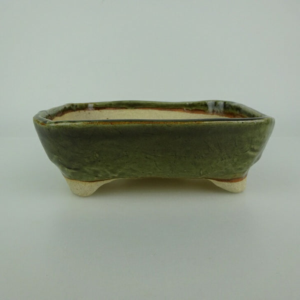 盆栽鉢 ゆうき祥石 小型 長辺 約 15.8cm 長方鉢 釉薬 観賞用  新品 p1198417832