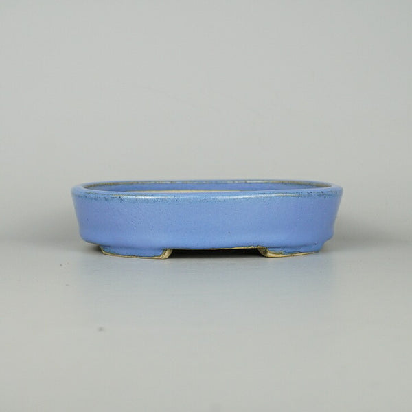 盆栽鉢 常滑 鴻陽 小型 長辺 約15.5cm 楕円鉢 釉薬  新品 v1198436382