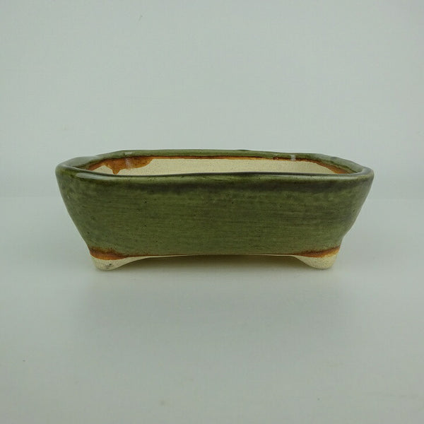 盆栽鉢 ゆうき祥石 小型 長辺 約 16cm 長方鉢 釉薬 観賞用  新品 e1198410790