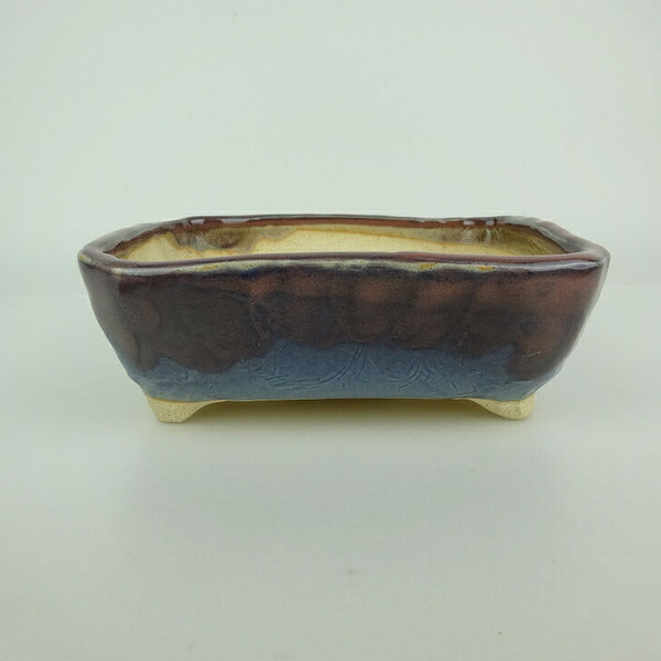 盆栽鉢 ゆうき祥石 小型 長辺 約 16.8cm 長方鉢 釉薬 観賞用  新品 g1198419320
