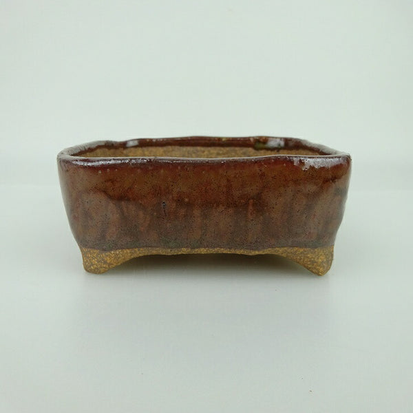 盆栽鉢 ゆうき祥石 小型 長辺 約 12cm 正方鉢 釉薬  新品 h1198425320