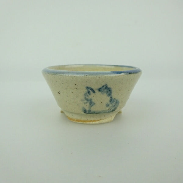 盆栽鉢 ゆうき祥石 小鉢 長辺 約 5cm 丸鉢 絵鉢 猫 ネコ ねこ 釉薬 観賞用  新品 t1198411420