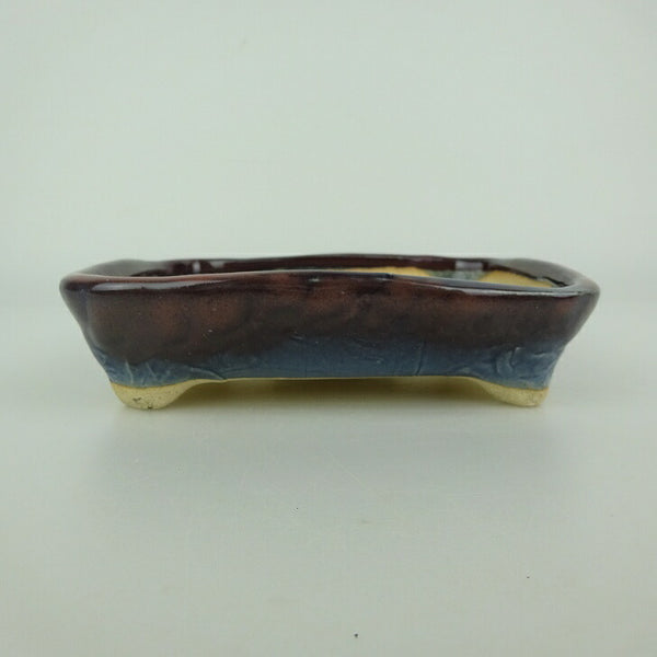 盆栽鉢 ゆうき祥石 小型 長辺 約 15.8cm 長方鉢 釉薬 観賞用  新品 c1198409083