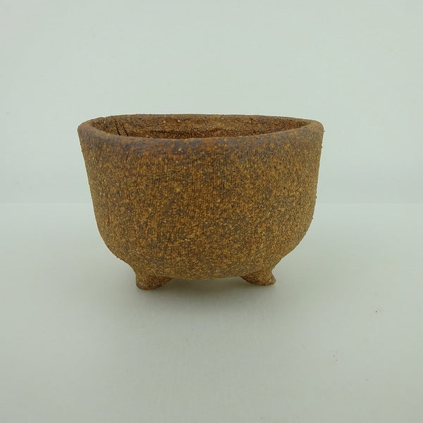 盆栽鉢 ゆうき祥石 小鉢 長辺 約 8.5cm 丸鉢 泥物 観賞用  新品 q1198408648