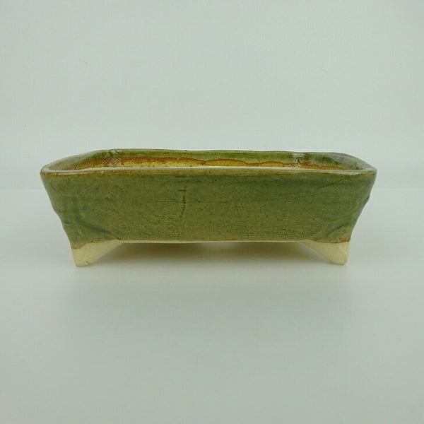 盆栽鉢 ゆうき祥石 小型 長辺 約 13.8cm 長方鉢 釉薬  新品 s1198410295