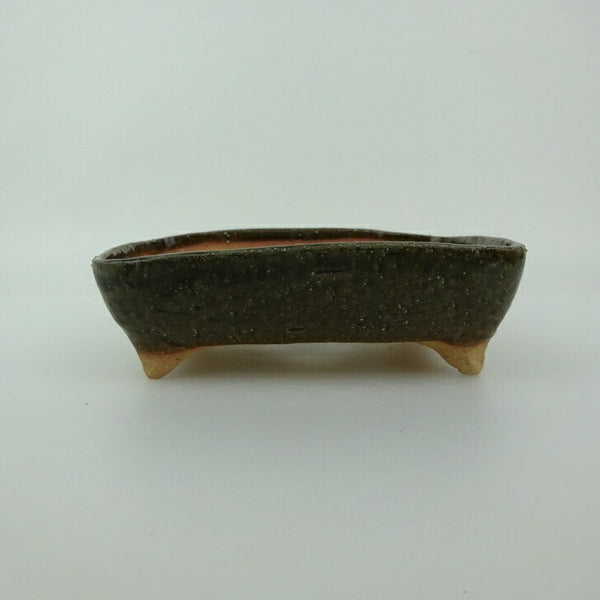 盆栽鉢 ゆうき祥石 小型 長辺 約 13.3cm 長方鉢 釉薬 観賞用  新品 h1198420242