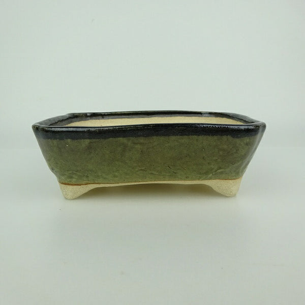 盆栽鉢 ゆうき祥石 小型 長辺 約 16.5cm 長方鉢 釉薬 観賞用  新品 k1198411270