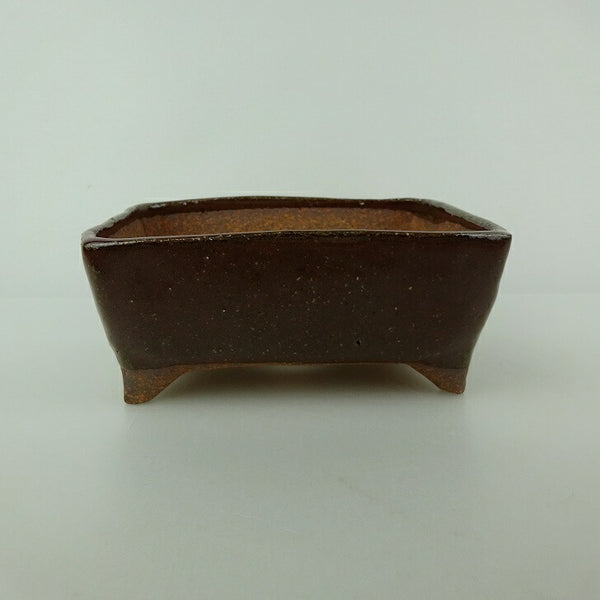 盆栽鉢 ゆうき祥石 小型 長辺 約 13cm 長方鉢 釉薬 観賞用  新品 m1198405389