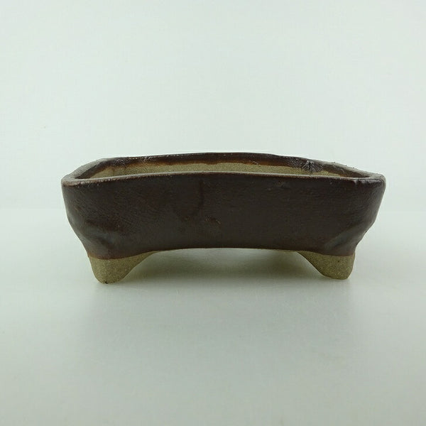 盆栽鉢 ゆうき祥石 小型 長辺 約 12.3cm 長方鉢 釉薬 観賞用  新品 o1198421398