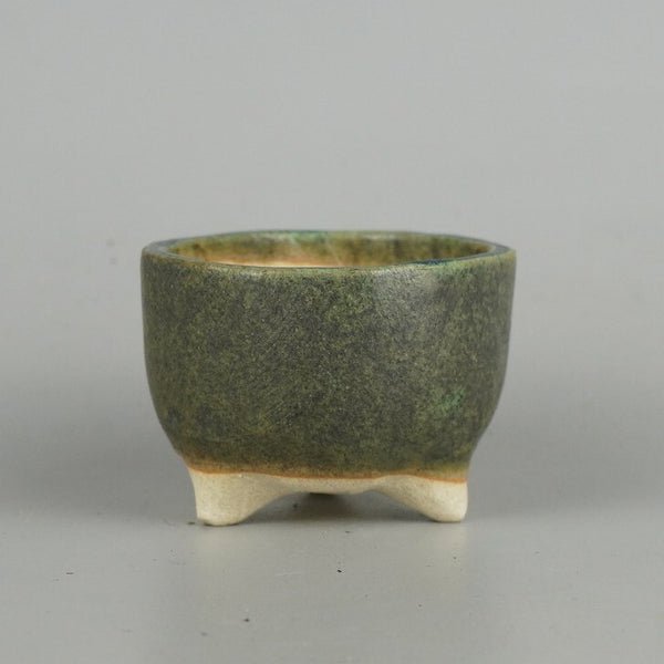 盆栽鉢 ゆうき祥石 小鉢 長辺 約7cm 丸鉢 釉薬  新品 e1198412031