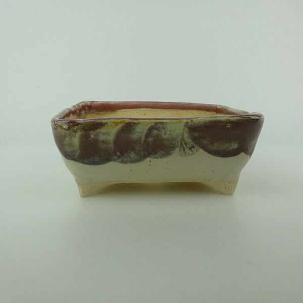 盆栽鉢 ゆうき祥石 小型 長辺 約 12cm 長方鉢 釉薬 観賞用  新品 q1198414466