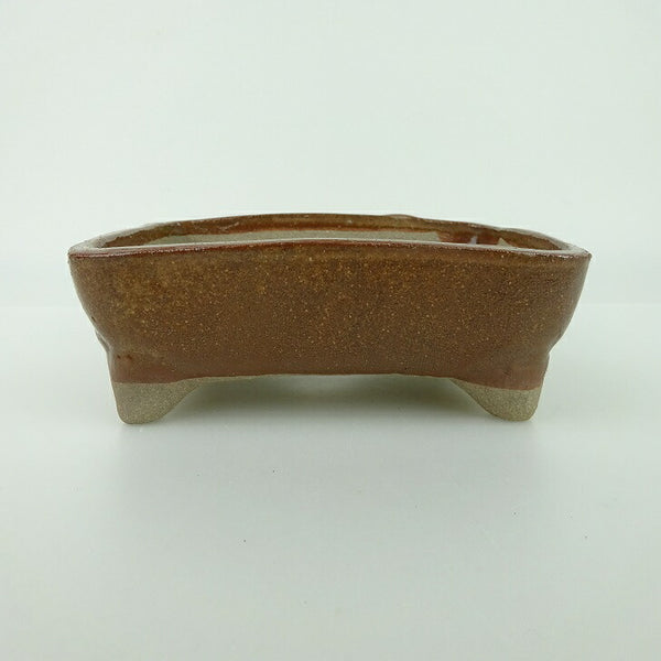 盆栽鉢 ゆうき祥石 小型 長辺 約 12.7cm 長方鉢 釉薬  新品 w1198406844