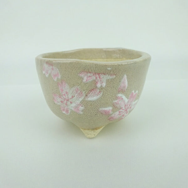 盆栽鉢 ゆうき祥石 小鉢 長辺 約 7cm 丸鉢 プリント 絵鉢 桜 サクラ さくら 釉薬 観賞用  新品 s1198409348