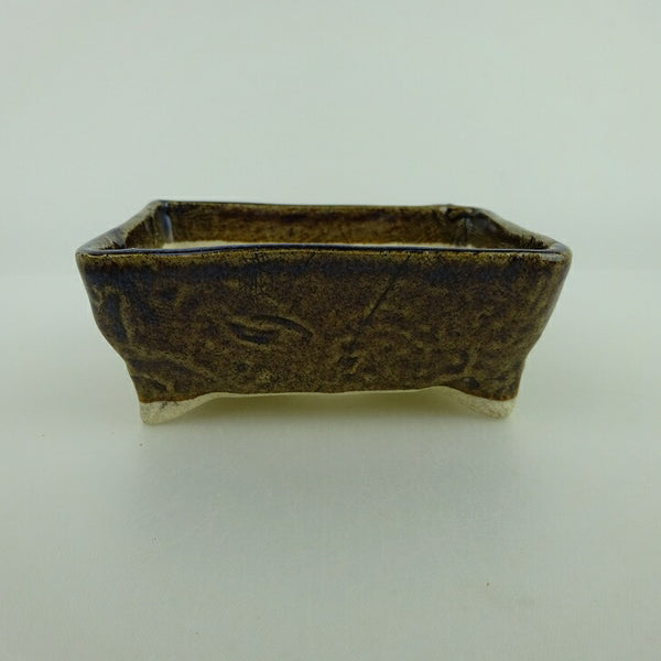 盆栽鉢 ゆうき祥石 小鉢 長辺 約 8.5cm 長方鉢 釉薬 観賞用  新品 q1198416263