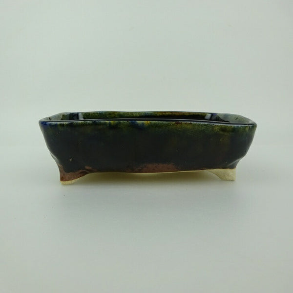 盆栽鉢 ゆうき祥石 小型 長辺 約 13.5cm 長方鉢 釉薬 観賞用  新品 j1198408199