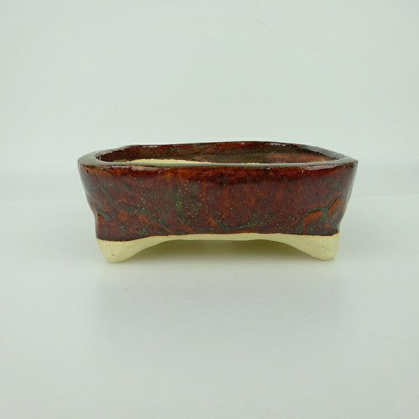 盆栽鉢 ゆうき祥石 小型 長辺 約 13cm 正方鉢 釉薬  新品 m1198407276