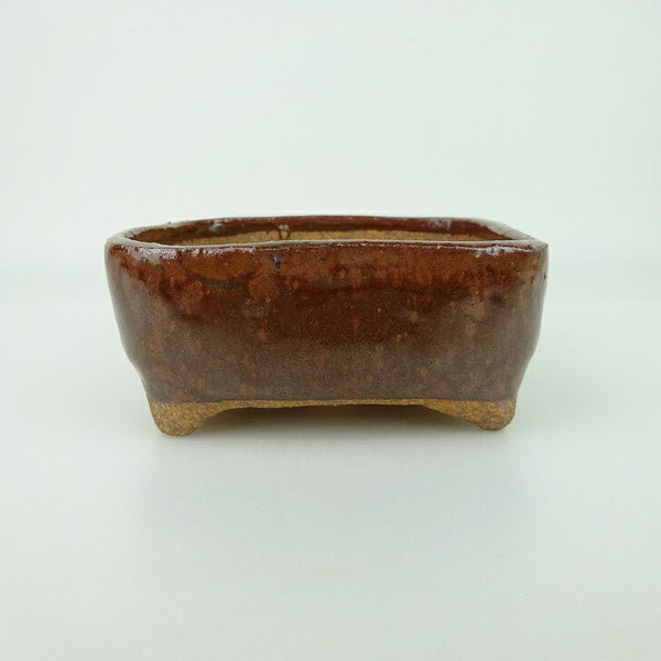 盆栽鉢 ゆうき祥石 小型 長辺 約 12cm 正方鉢 釉薬 観賞用  新品 r1198406177