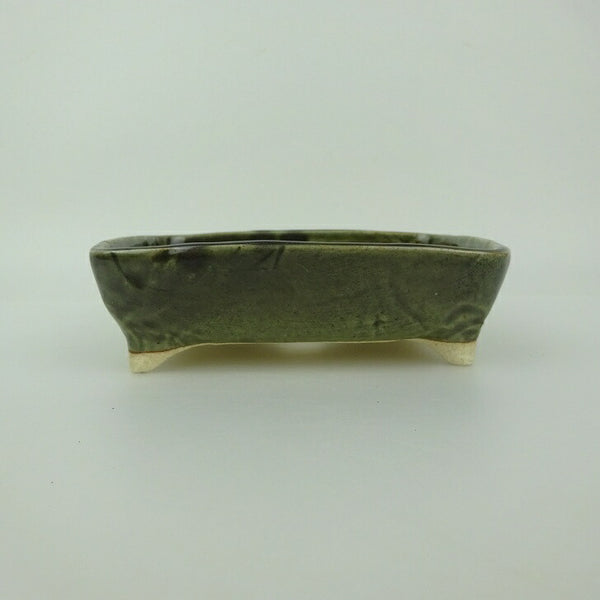 盆栽鉢 ゆうき祥石 小型 長辺 約 13.9cm 長方鉢 釉薬  新品 w1198409227