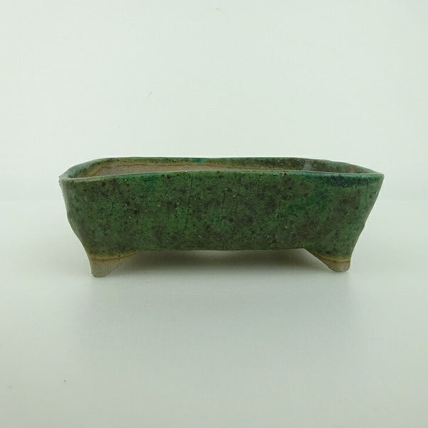 盆栽鉢 ゆうき祥石 小型 長辺 約 14cm 長方鉢 釉薬 観賞用  新品 f1198412467