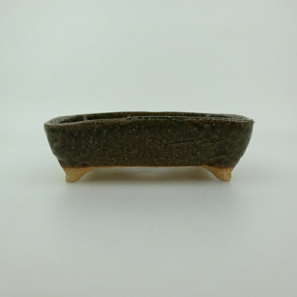 盆栽鉢 ゆうき祥石 小型 長辺 約 13.5cm 長方鉢 釉薬 観賞用  新品 v1198436836